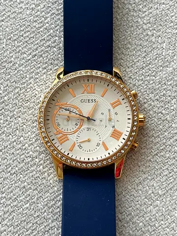 Guess Women Watch, Blue Silicone Strap