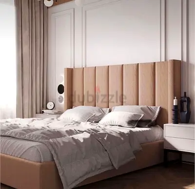 Modern Upholstered Bed with Stylish Headboard