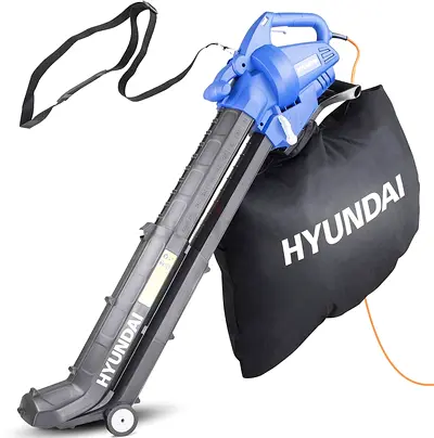 Hyundai 3 in 1 3000W Electric Leaf Blower  Gloves, 45L Bag, Vacuum  Shredder,
