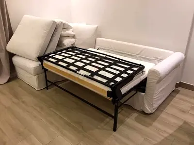 Pull out white sofa bed with mattress