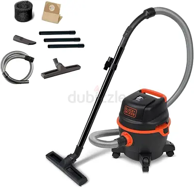 Black+Decker 15L Wet  Dry Canister Vacuum Cleaner with a powerful 1200W motor