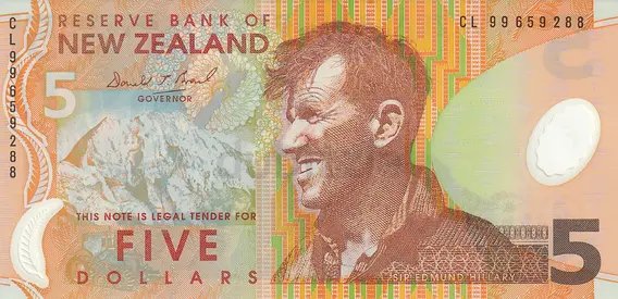 NEW ZEALAND 5 DOLLARS BANKNOTE 1993
