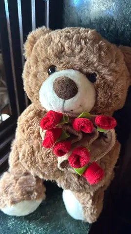Teddy with bouquet