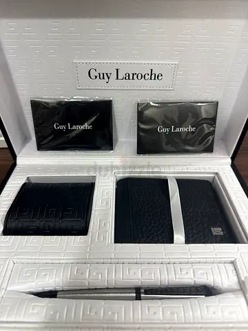 طقم رجالي Guy Laroche أصلي – محفظة + إكسسوارات