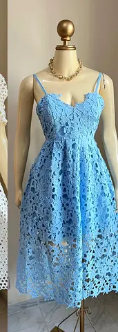 Blue elegant lace dress