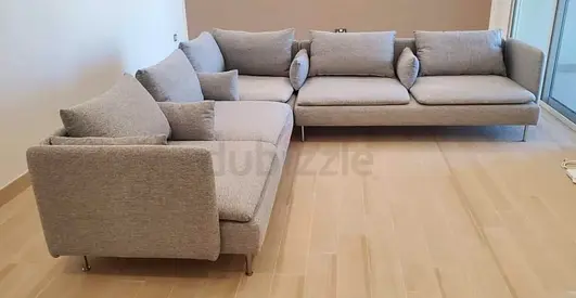 Ikea soderhamn light grey corner sofa