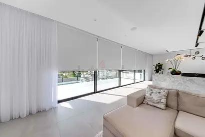 Roller Blinds with Sheer Curtains
