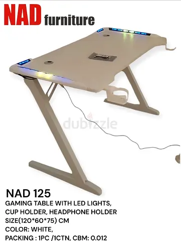 Stylish Gaming Table with LED Lights