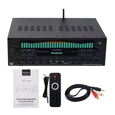 HiFiAMP SR-5800 1200W 220V 7.1 Channel Bluetooth Amplifier Karaoke Digital Surround Power Amp