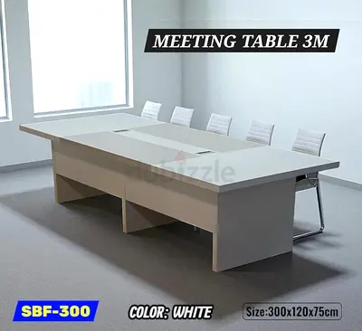 Stylish White 3M Meeting Table