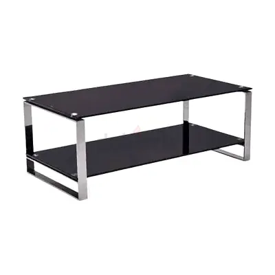 Sleek Glass Coffee Table with Chrome Accents