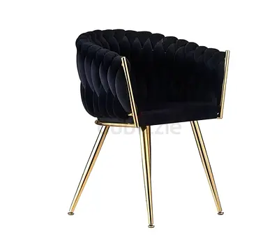 Elegant Velvet Chair with Gold Legs