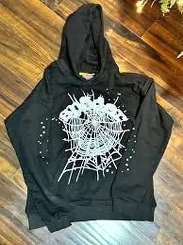 Black Spider Web Design Hoodie