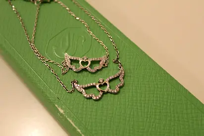 SWAROVSKI Pendant and Bracelet SET - Heart with Angel Wings (NEW IN THE BOX - NEVER USED)