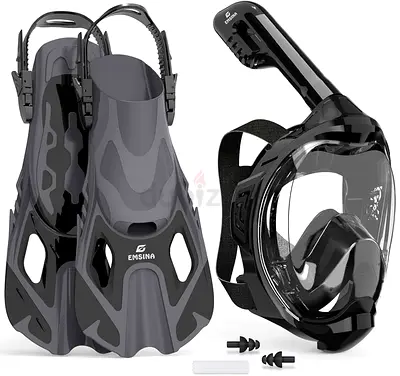 Full Face Snorkel Mask fins set for Adults and Kids