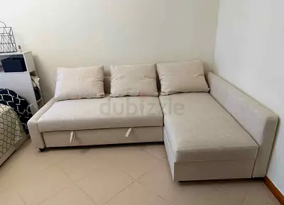 Ikea L Shape Sofa cum bed with big storage in L