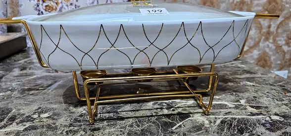 Tempered glass set with golden flame