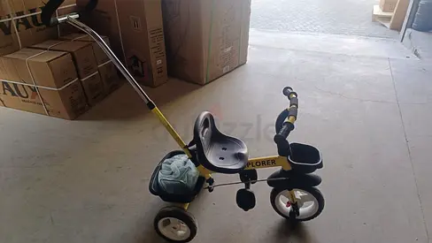 Kids Tricycle with Parent Push Handle and Basket