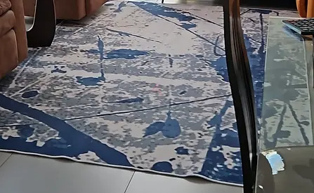 Abstract Blue and Grey Area Carpet