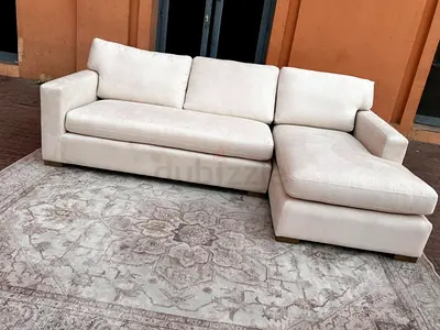 Axis beige L Shape Cratebarrel sofa