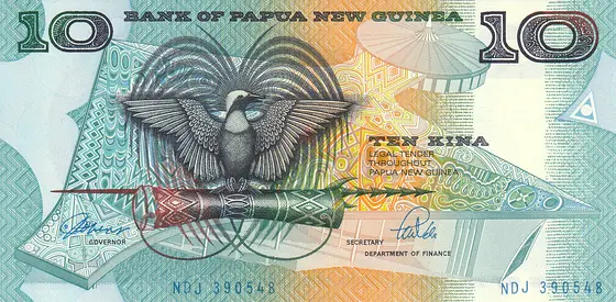 PAPUA NEW GUINEA 10 KINA BANKNOTE 1988