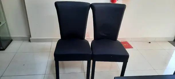 Set of 2 Elegant Black Dining Chairs