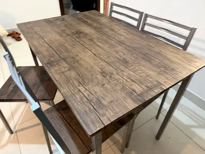 Solid Wood Dining Table with Chairs