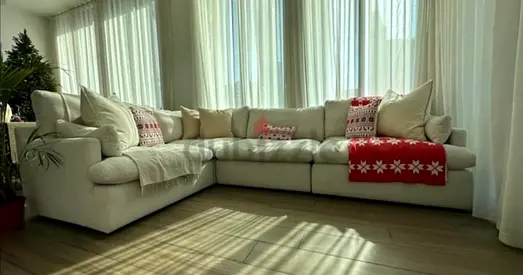 Great Condition Home Center Swin Corner Sofa Beige