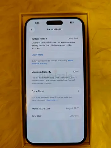 Apple iPhone 15 Pro Max - Titanium, Excellent Condition - 100% Battery Health