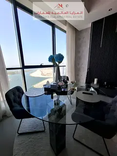 Monthly rent, furnished - Sea View, Sharjah, La Plage, super deluxe. Electricity and internet includ