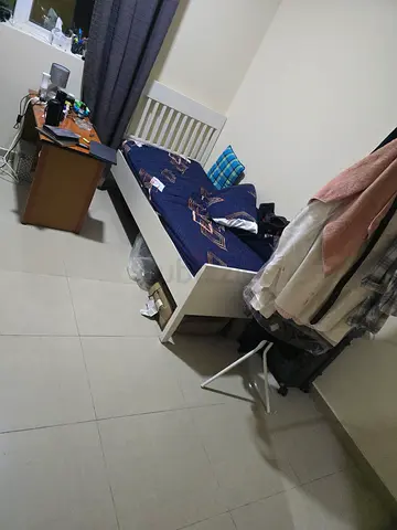 Bed Frame with Expensive Matress and Cupboard