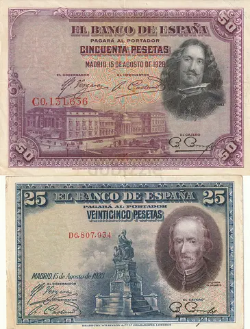SPAIN BANKNOTE SET 1928