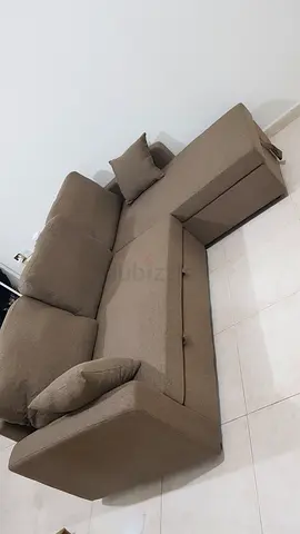 Comfortable L-Shaped Sofa in Brown