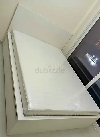 Ikea malam double‑size bed (140 × 200 cm) with 2 storage drawers underneath and an IKEA mattress