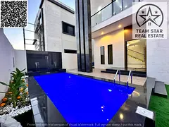 High-end villa, first occupancy, spacious rooms with wardrobes and a swimming pool