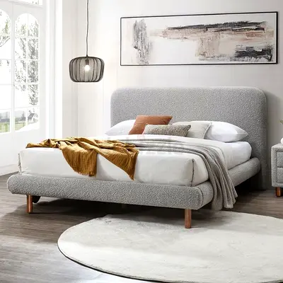 Stylish Modern Bed Frame with Soft Upholstery