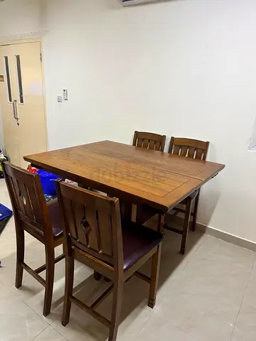 Solid Wood Dining Table Set with Chairs