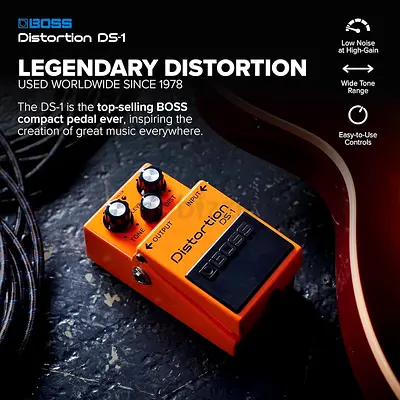 BOSS DS-1 Distortion Pedal, Classic Tones for All Types of Music
