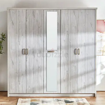 Stylish Gray Wardrobe with 4 Doors