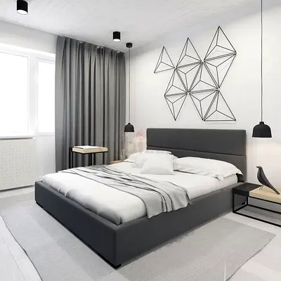 Modern Grey King Size Bed