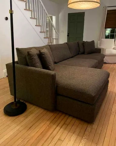 Cratebarrel sectional feather filled sofa