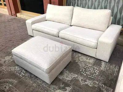 Almost brand new Condition IKEÀ Kivik 3 plus two Sofa Beige with footstool