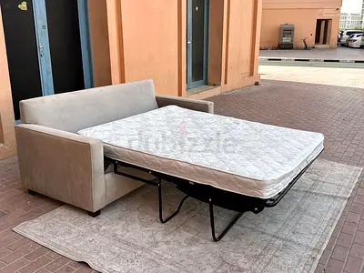 West elm Two seater sofa bed with mattress