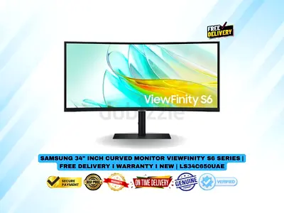 Samsung 34 Inch Curved Monitor ViewFinity S6 Series | Free Delivery I Warranty I New | LS34C650UAE