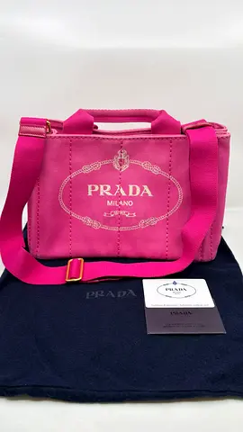 Prada Pink Canvas Small Canapa Logo Tote