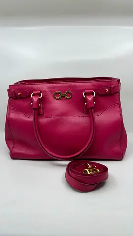 Salvatore Ferragamo Fuchsia Leather Beky Tote