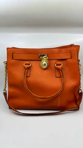 Michael Kors Orange Hamilton Leather Tote Bag