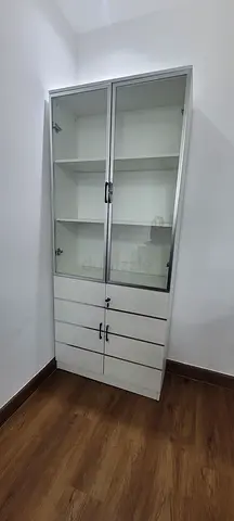 Modern White Glass Display Cabinet