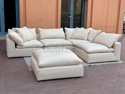 Almost new Condition Marina Home Luscious Sofa Beige with footstool