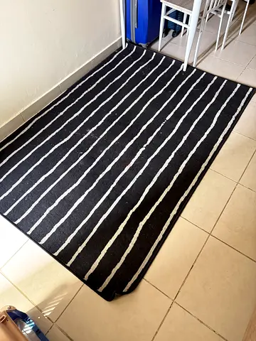 IKEA Short Pile Rug, Black/White